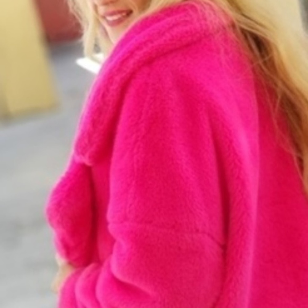 #1 BEST SELLER ! Hot Pink Fun Womens Coat Jacket - Picture 4 of 4